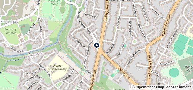 Map showing the location of Cleeve Wood Garage