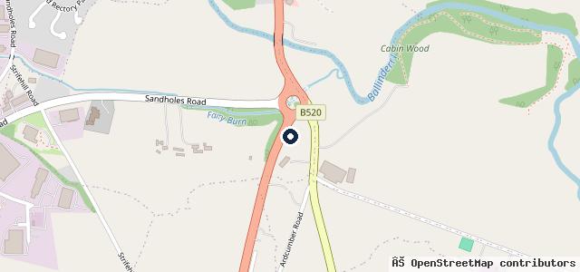 Map showing the location of Cookstown Caravans