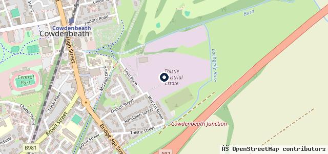 Map showing the location of Cowdenbeath Auto Co
