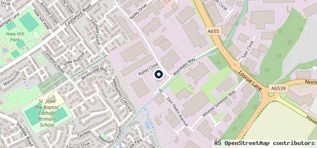 Map showing the location of DLG Auto Services Wakefield
