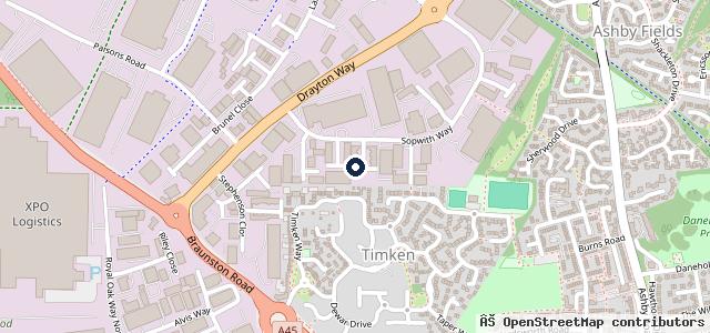 Map showing the location of Drayton Fields MOT Station