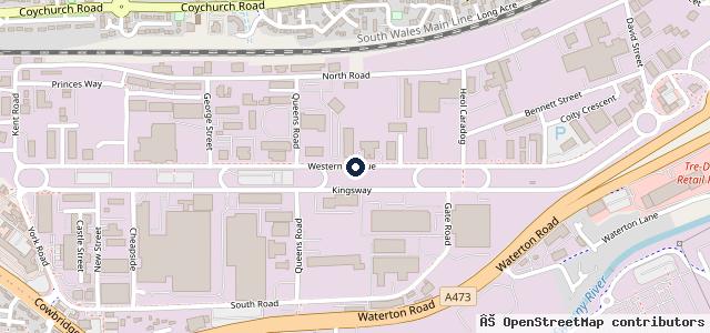 Map showing the location of Vauxhall FRF Bridgend