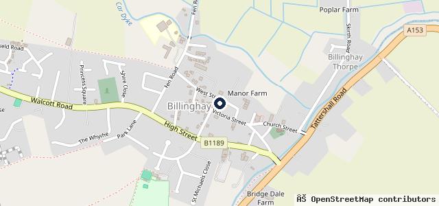Map showing the location of Vauxhall Twells Of Billinghay