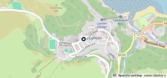 Map showing the location of Lyn Valley Garage