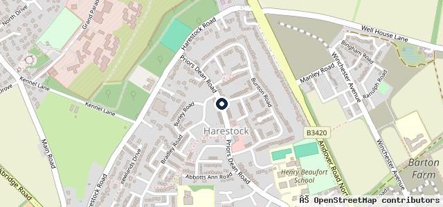 Map showing the location of Harestock Garage Ltd