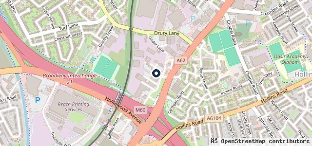 Map showing the location of Prescott's Garage Hollinwood Ltd