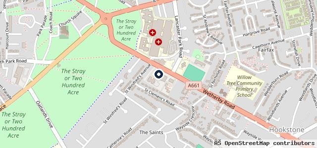 Map showing the location of Kingswood Surgery