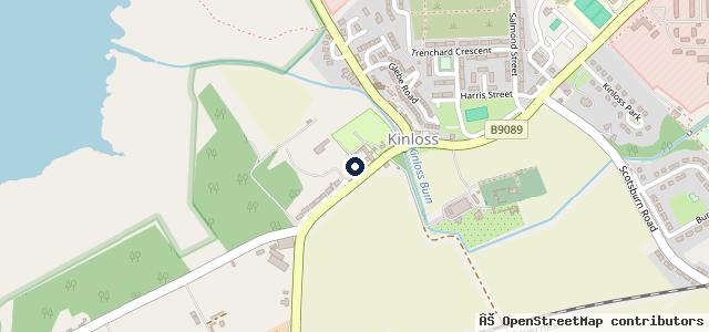 Map showing the location of Kinloss Garage