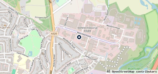 Map showing the location of Mercedes-Benz of Guildford