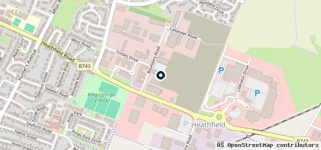 Map showing the location of MOT Ayr Vehicle Testing Station