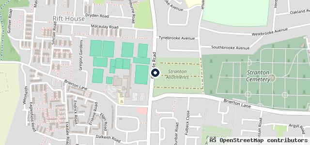 Map showing the location of Catcote Mot Centre