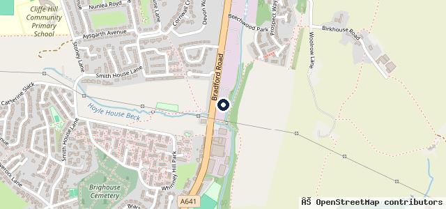Map showing the location of Pets at Home Brighouse