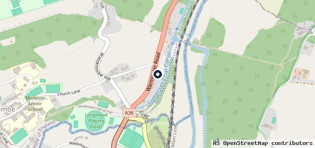 Map showing the location of Monkton Combe Garage (Petrol Station)