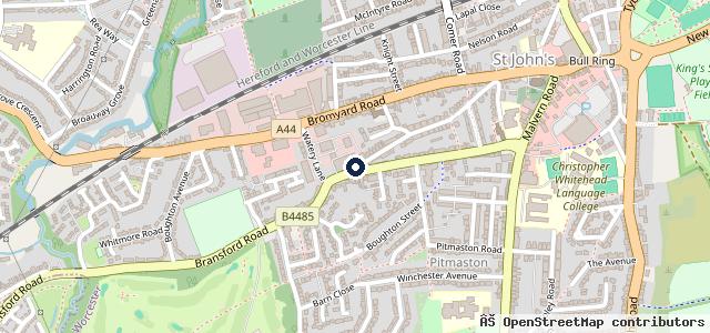 Map showing the location of St John's Garage