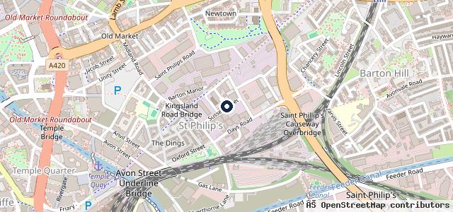 Map showing the location of St Marks Garage