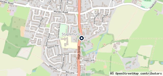 Map showing the location of Staplehurst Garage