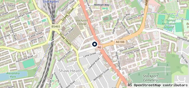 Map showing the location of Swansway Honda Stockport