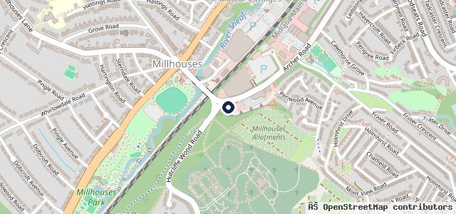 Map showing the location of Stoneacre Sheffield Archer Road