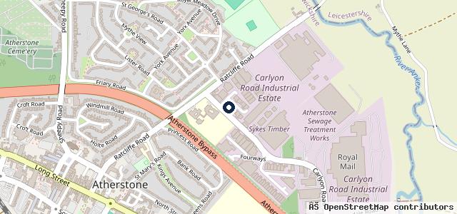 Map showing the location of Rapid Repairs Atherstone Ltd
