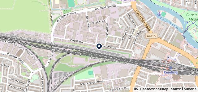Map showing the location of Reading Drive In