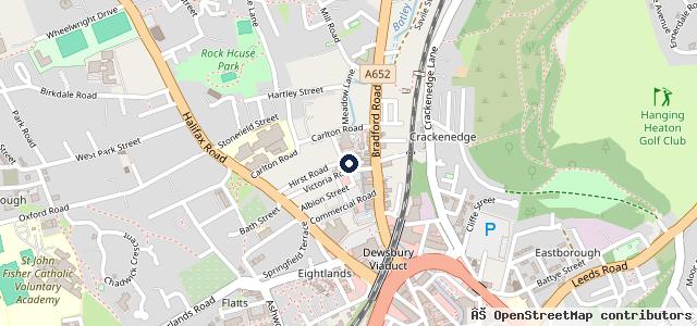 Map showing the location of Mot Hub Dewsbury