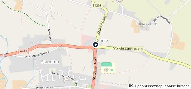 Map showing the location of Staunton Cross Garage Ltd