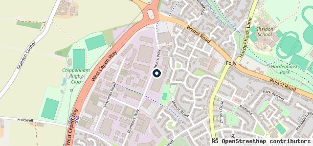 Map showing the location of Lacock Garage