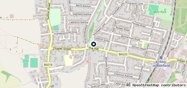 Map showing the location of Southwell Lane garage