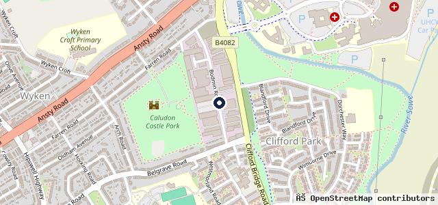 Map showing the location of Vauxsell Binley Woods