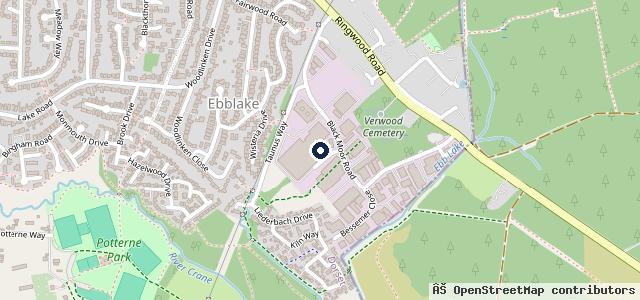 Map showing the location of Verwood Tyre & Exhaust Centre Ltd