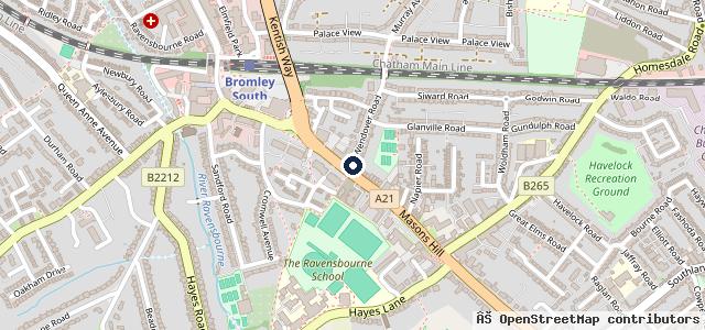 Map showing the location of Vertu Ford Bromley