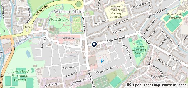 Map showing the location of Abbey service centre