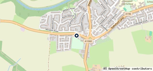 Map showing the location of Alex Scott Cars Guidepost