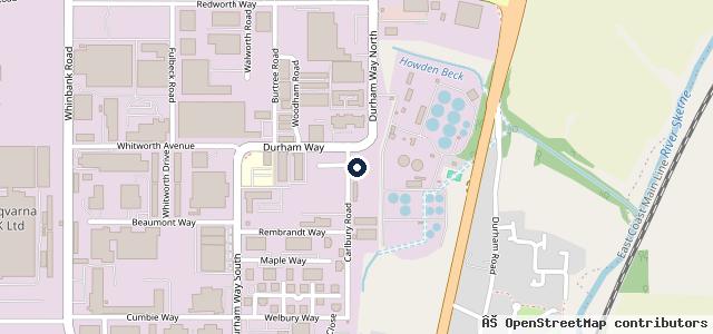 Map showing the location of Aycliffe MOT Centre