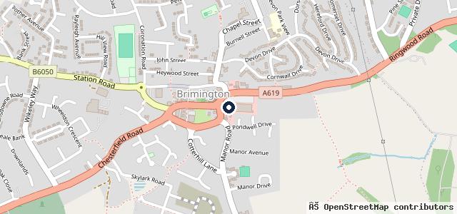 Map showing the location of Brimington Testing Centre