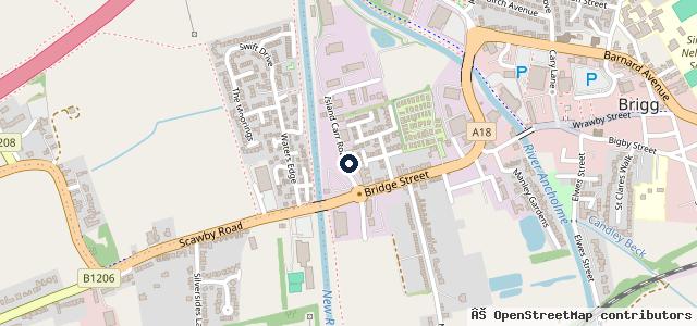 Map showing the location of Brigg MOT Centre