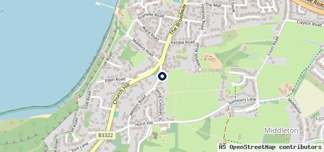 Map showing the location of Broadway Garage IOW