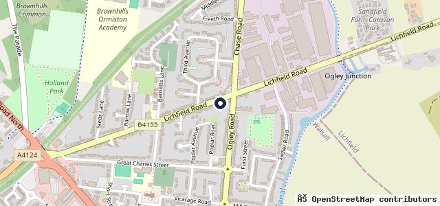 Map showing the location of Brownhills Tyres Fitting LTD