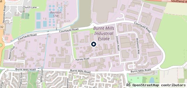 Map showing the location of Burnt Mills Mot Test Centre