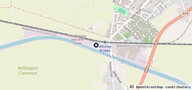 Map showing the location of EGS Eggborough Garage Services