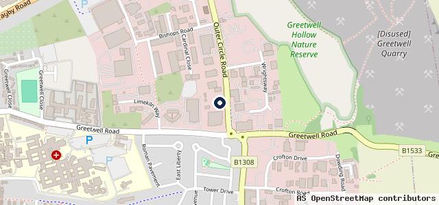 Map showing the location of Evans Halshaw Ford Lincoln