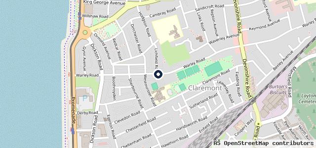Map showing the location of Fox's Garage
