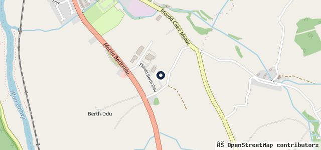 Map showing the location of Garej Tŷ Gwyn
