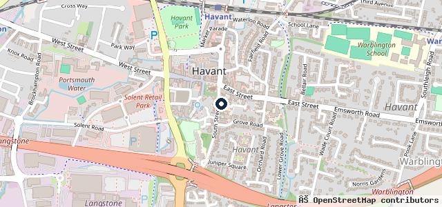 Map showing the location of Havant Garages
