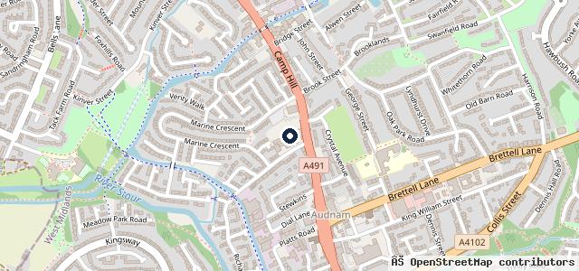 Map showing the location of Johnsons Volkswagen Stourbridge