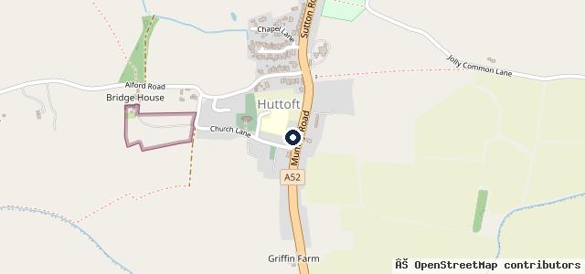 Map showing the location of Huttoft Service Station