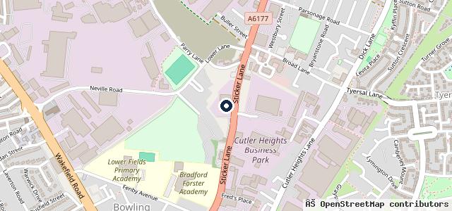 Map showing the location of JCT600 Accident Repair Centre Bradford