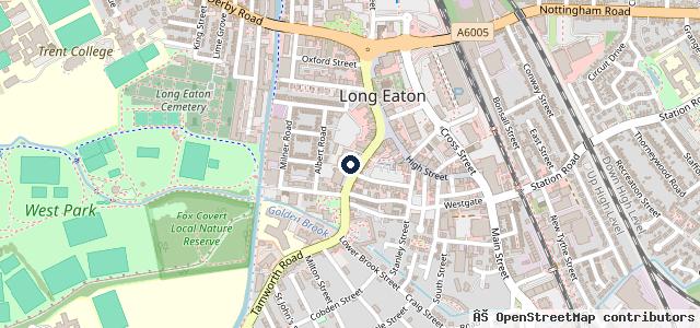 Map showing the location of Long Eaton Cycles