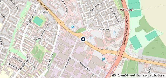 Map showing the location of Listers SEAT Coventry