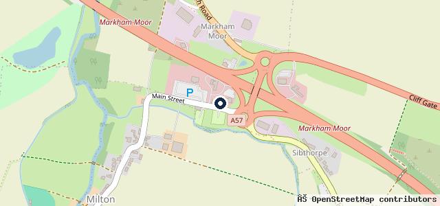 Map showing the location of Markham Moor Truckstop